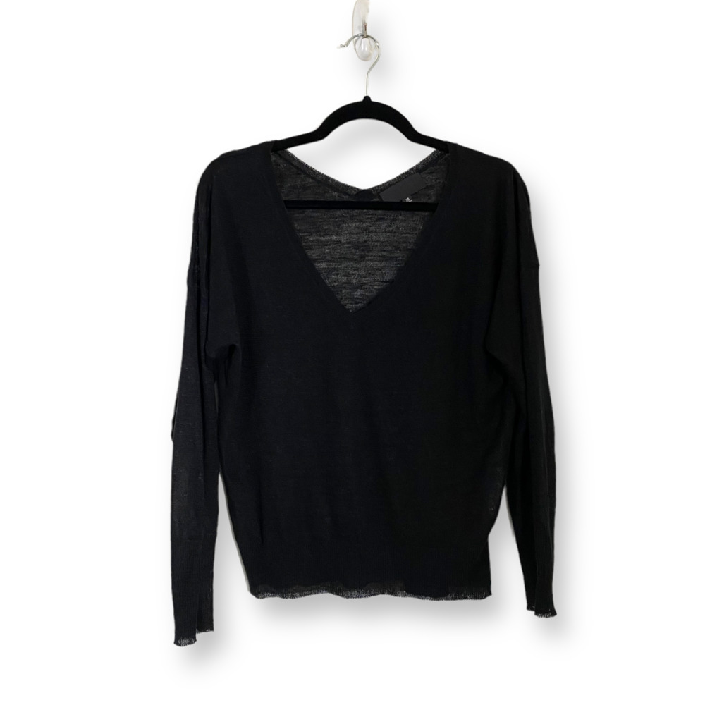 Nili Lotan Black V-Neck Sweater